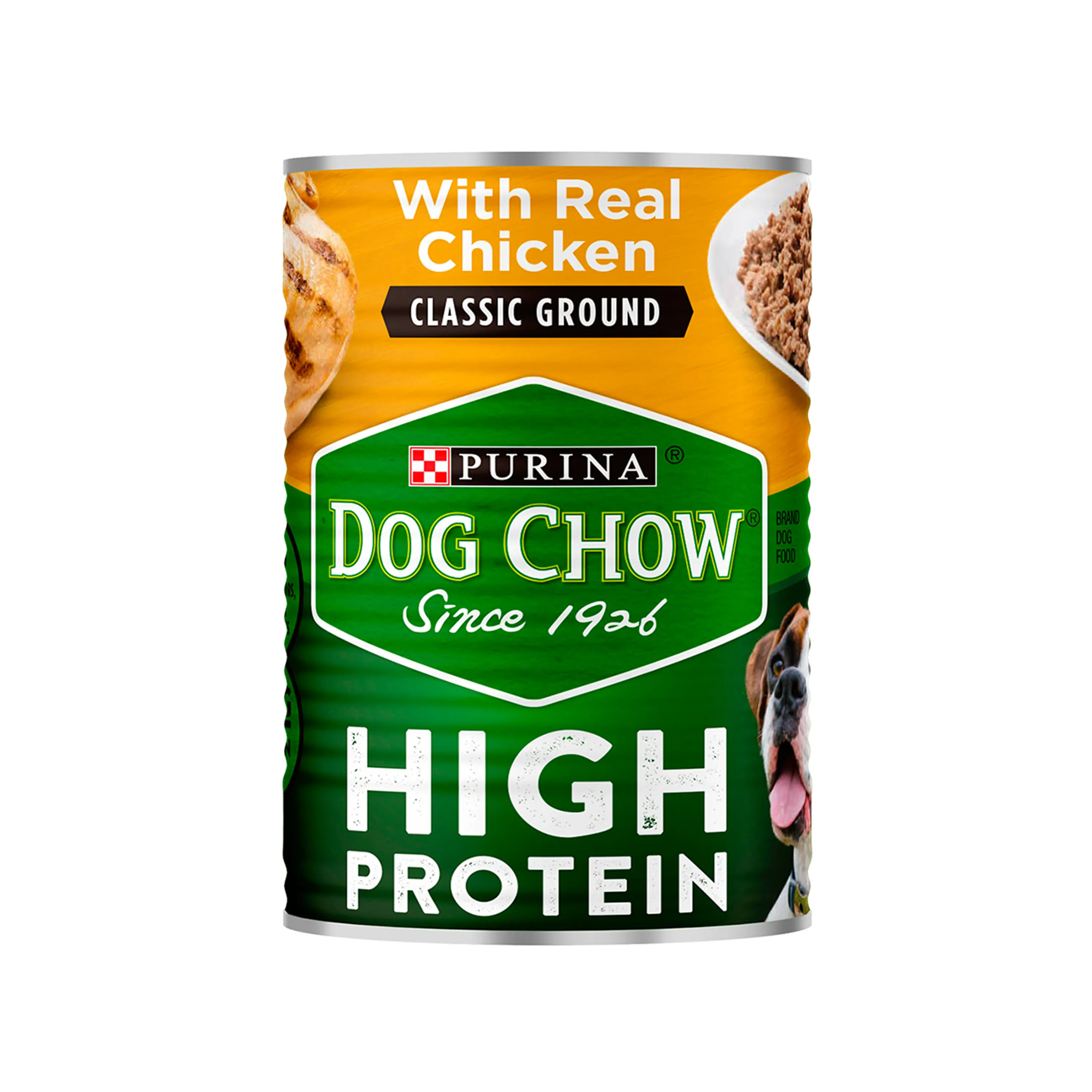 Comida húmeda para perros Purina Dog Chow High Protein con pollo, lata de 13 oz.